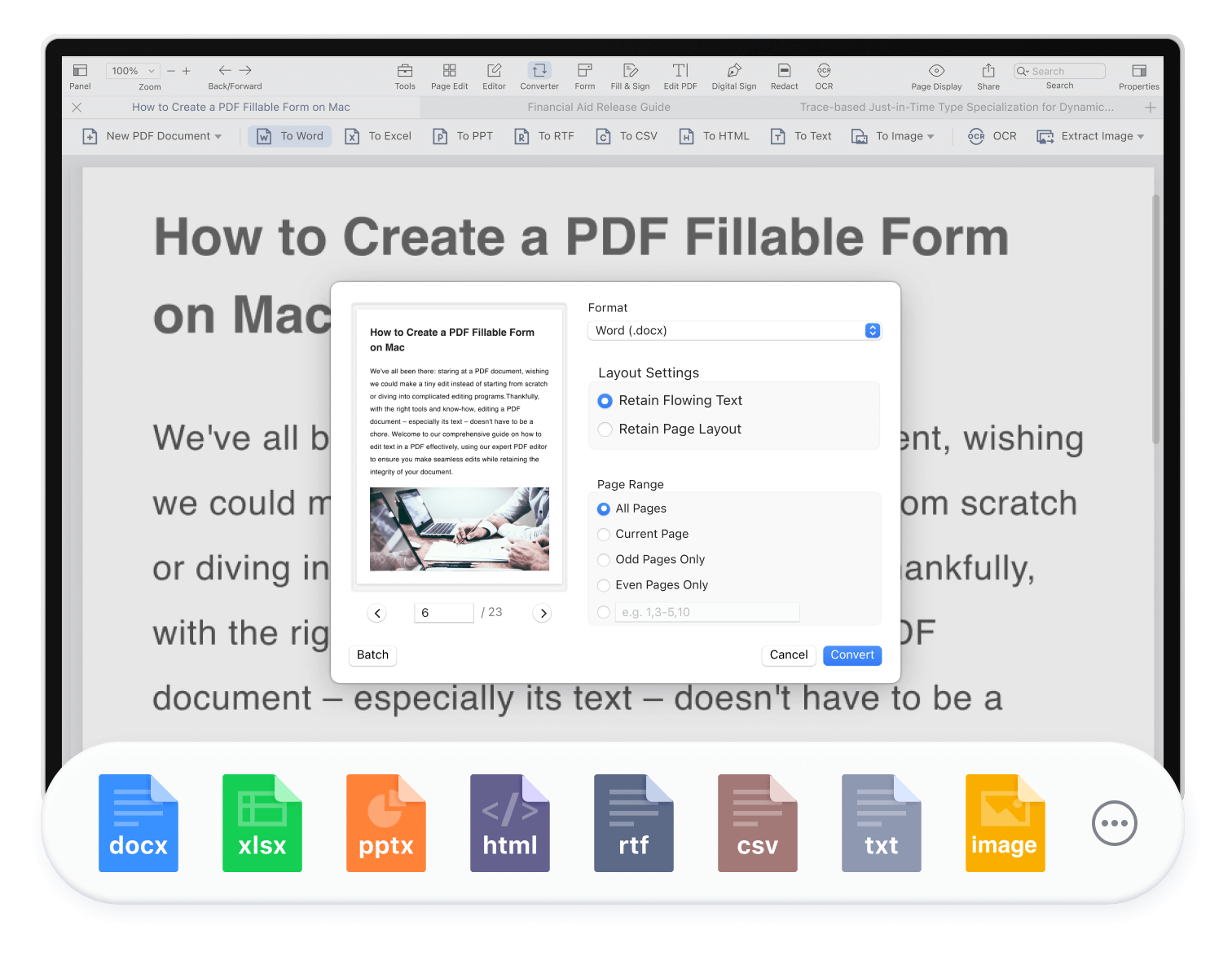 Convert PDF Formats