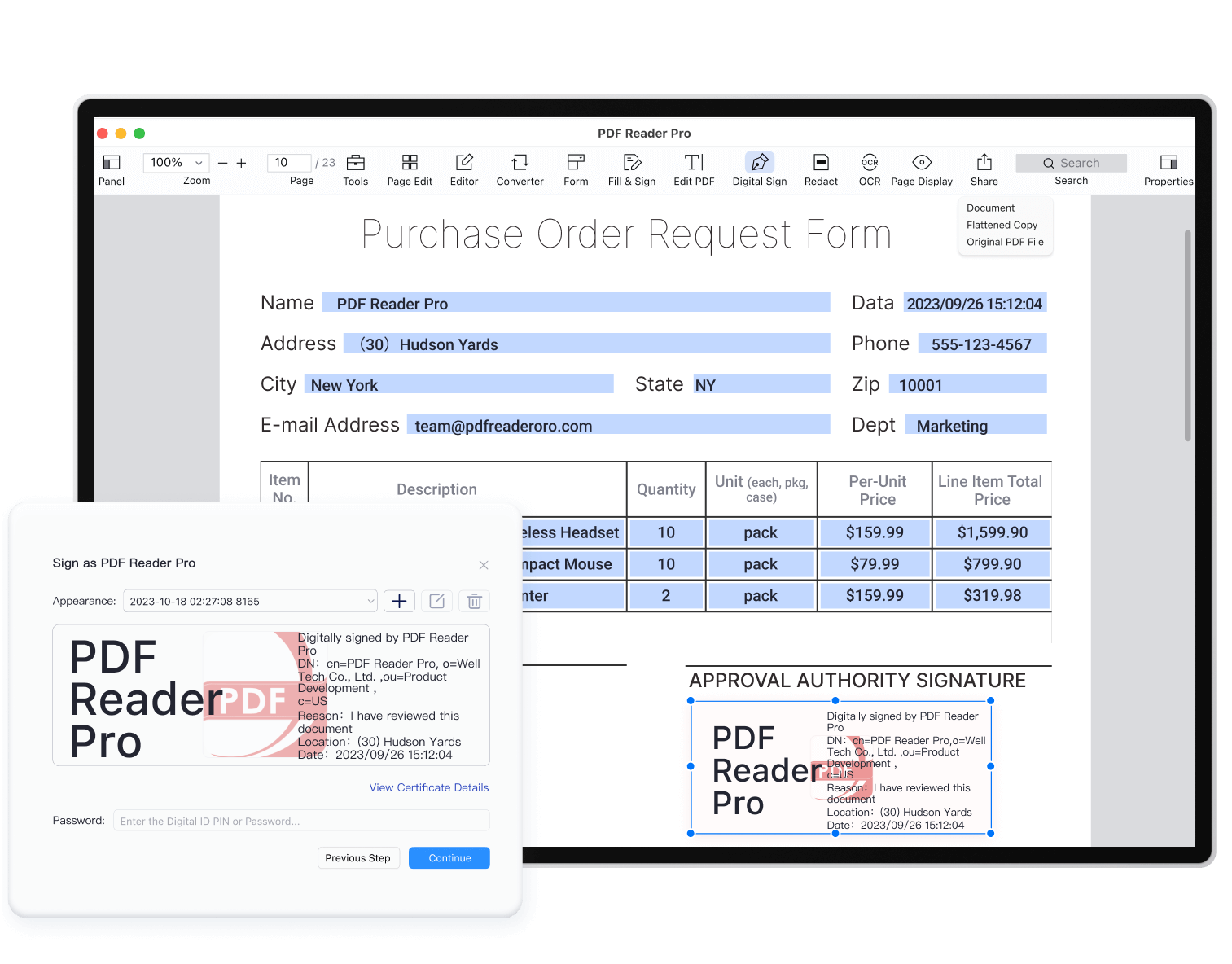 Add Electronic Signatures